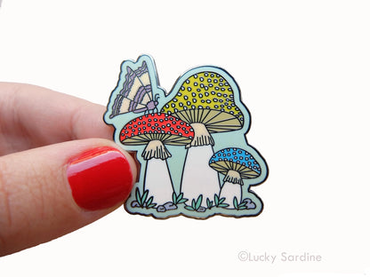 @51 Mushroom Moth Enamel Pin