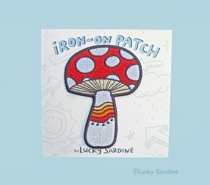 #47 Mushroom Rainbow Embroidered Patch