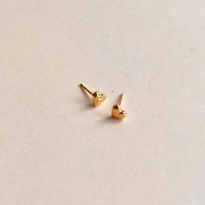 Small Puffy Heart Stud Earrings
