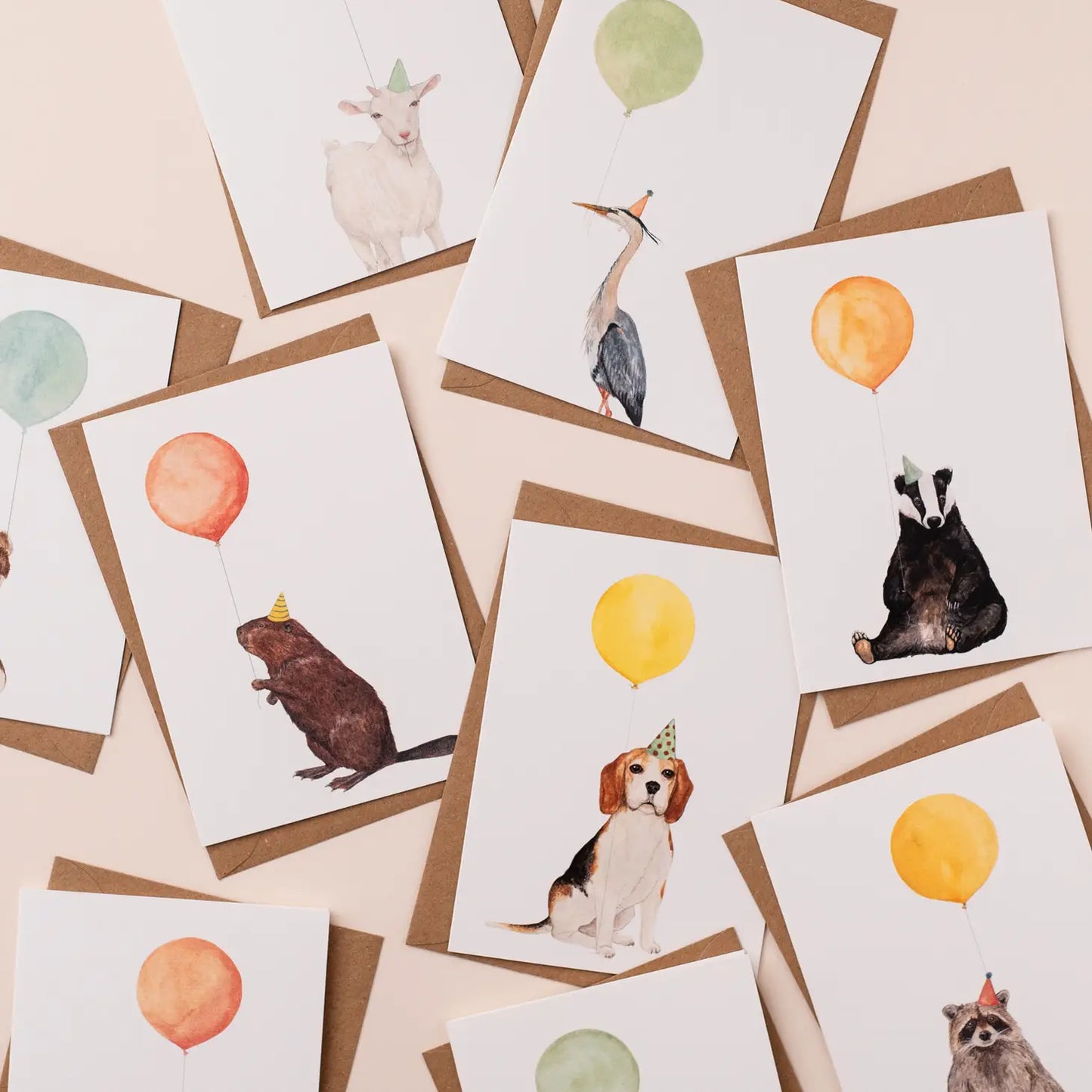 Balloon Animal Raccoon Card