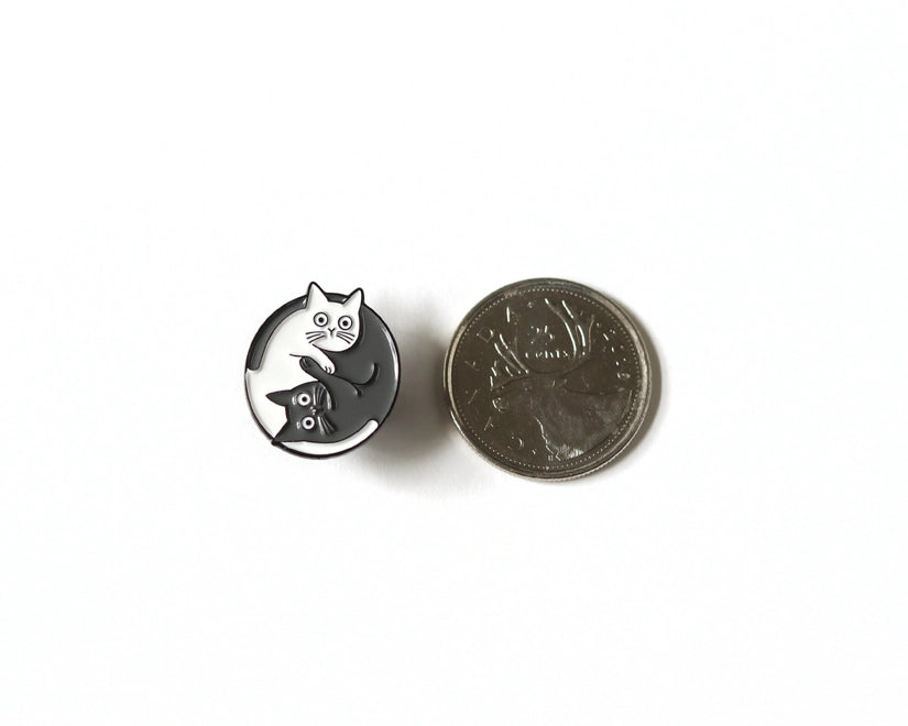 @81 Yin Yang Cats funny cute Enamel Pin