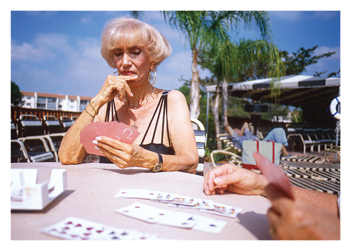 Sylvia With Cards Birthday Card