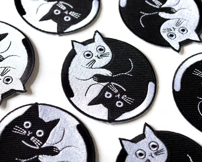 #123 Yin-Yang Cats Iron-On Patch