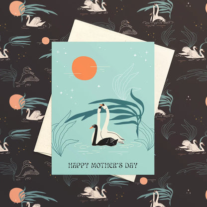 Swans Mother's Day Greeting Card