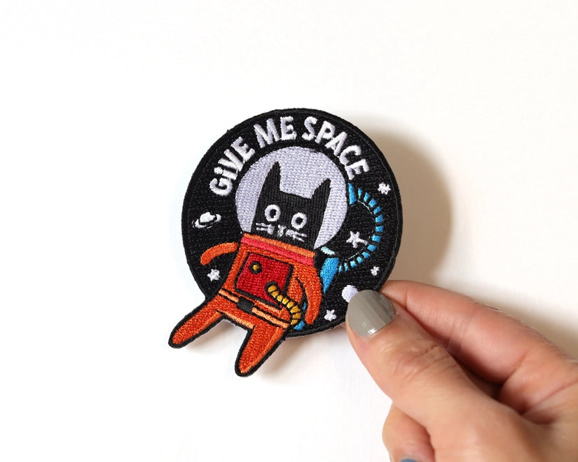 #49 Give Me Space Cat Iron-On Patch