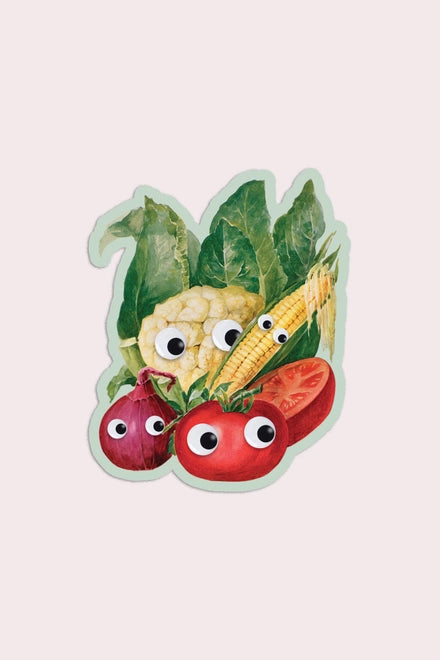 S124 Googly Veg Vinyl Sticker