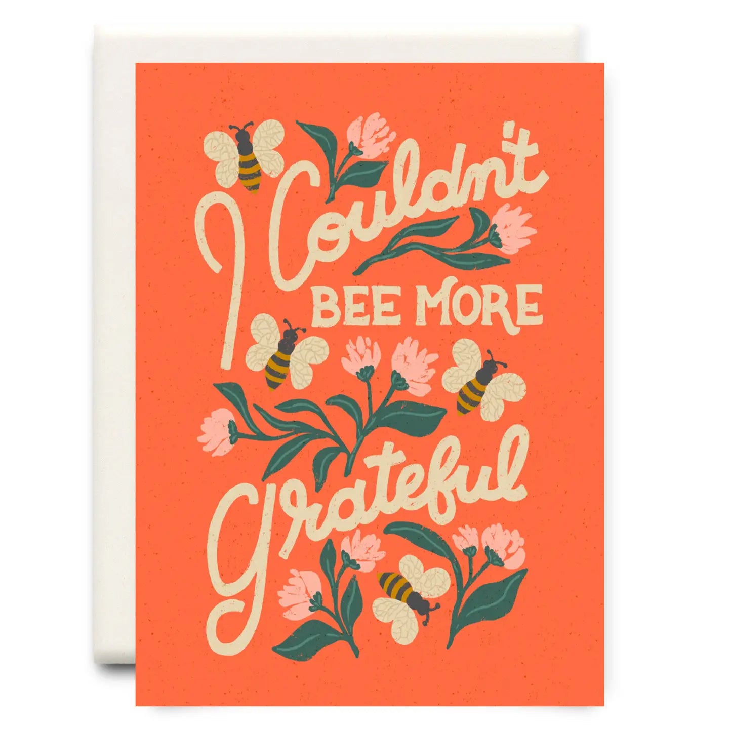 I Couldn't Bee More Grateful Red Thank You Greeting Card