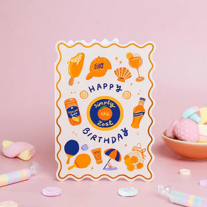 Happy Birthday Orange Greeting Card