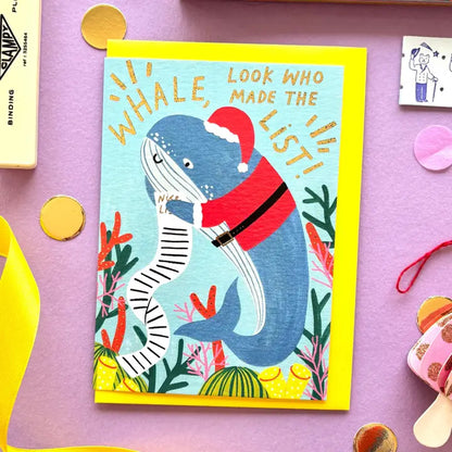 Funny Whale Christmas Card