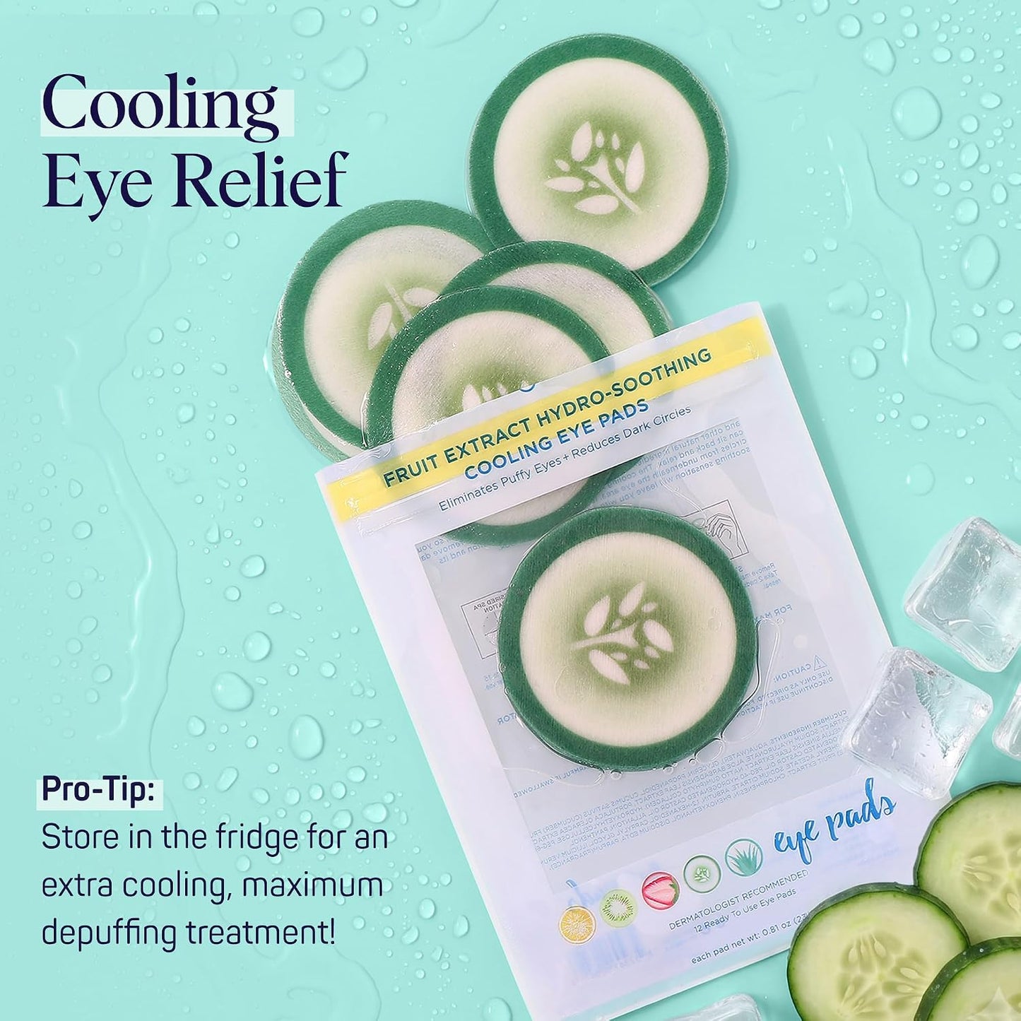 Cucumber Korean Hydro-Soothing Spa, Cooling Eye Pads