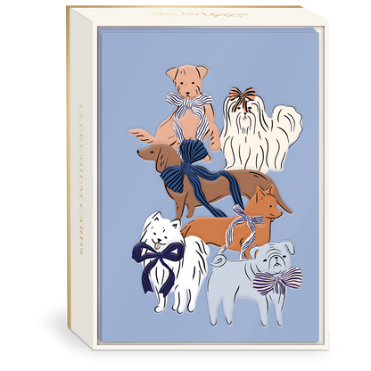 Ribbon Tails Dog Blank Boxed Note Cards