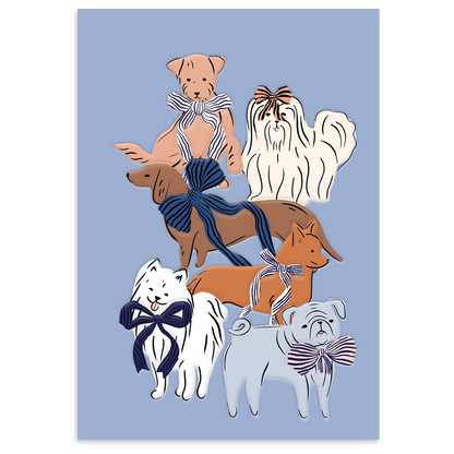 Ribbon Tails Dog Blank Boxed Note Cards