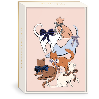 Ribbon Tails Cat Blank Boxed Note Cards