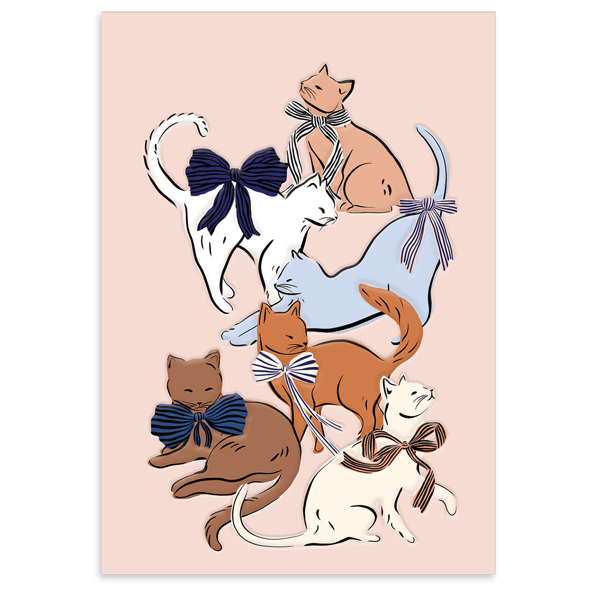 Ribbon Tails Cat Blank Boxed Note Cards