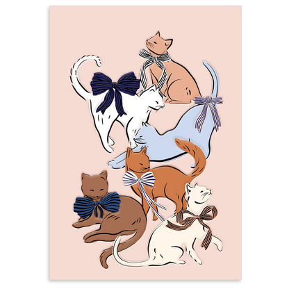 Ribbon Tails Cat Blank Boxed Note Cards