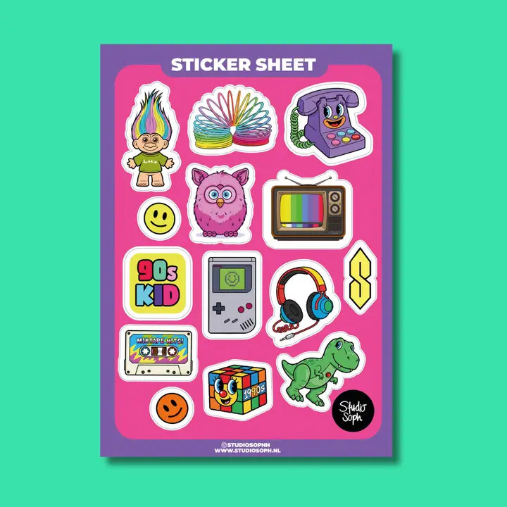 90s kid Sticker Sheet