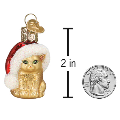 Mini Santa's Kitten Ornament