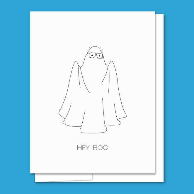 Hey Boo Letterpress Card