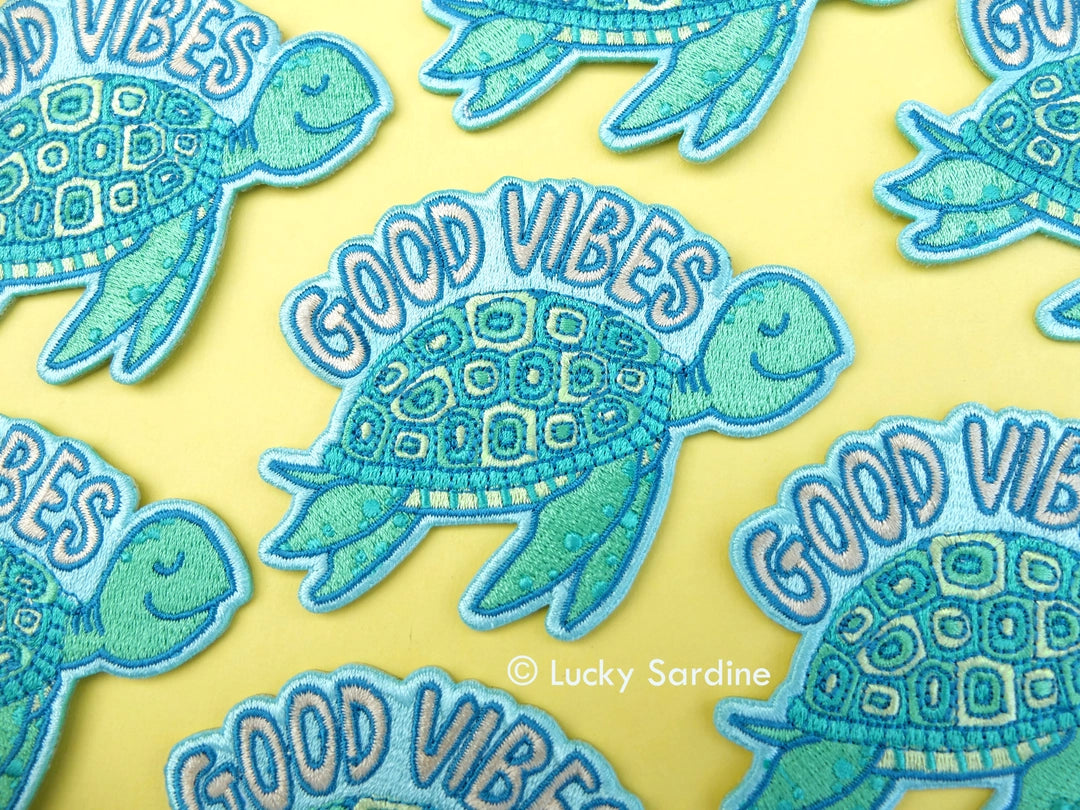 #52 Sea Turtle, Good Vibes Embroidered Patch