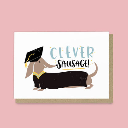 Clever Sausage Graduation Card