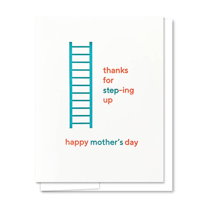 Step Mom Letterpress Mother's Day Greeting Card