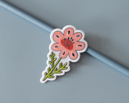 #137 Pink Floral Iron-On Patch