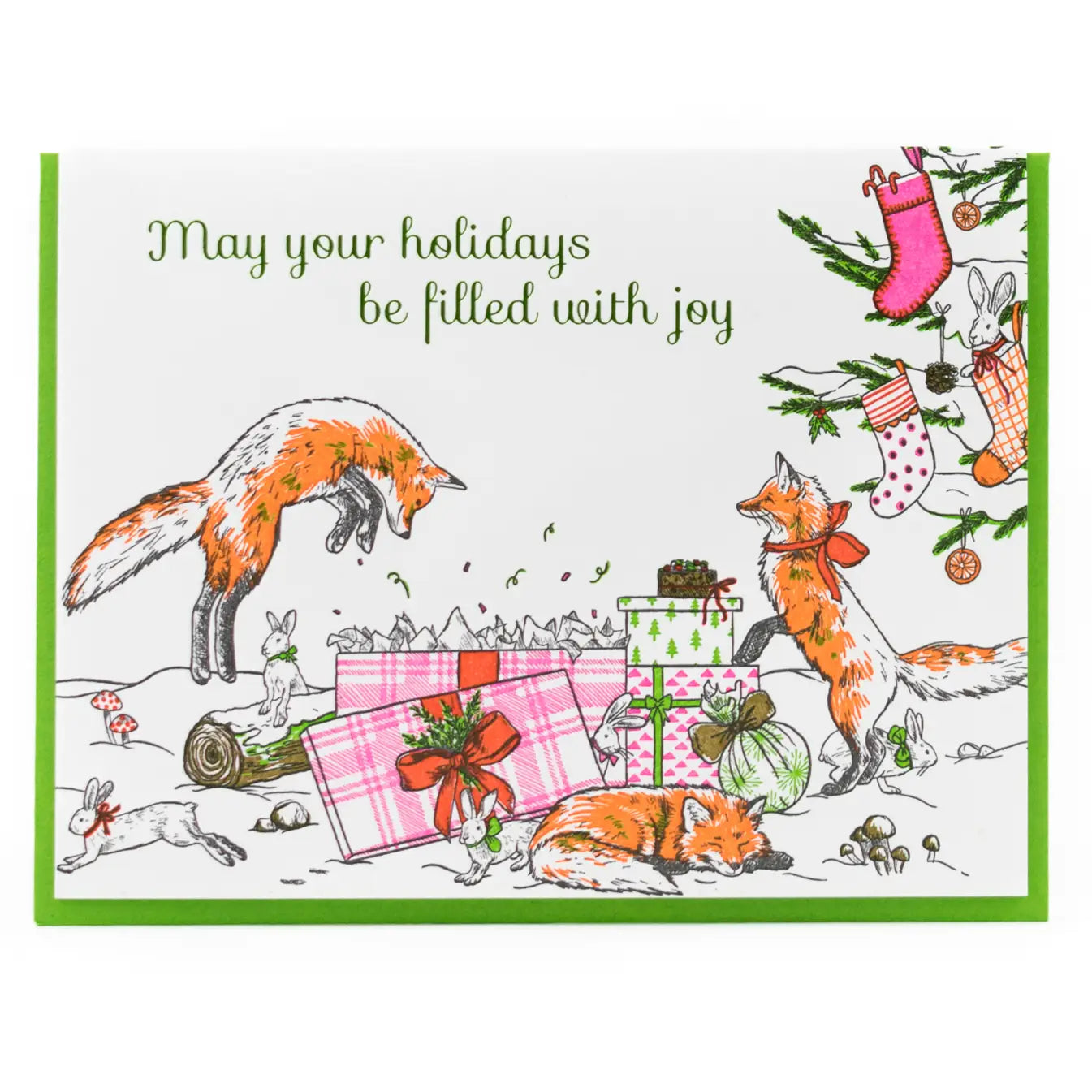 Foxes' Christmas Morning Card