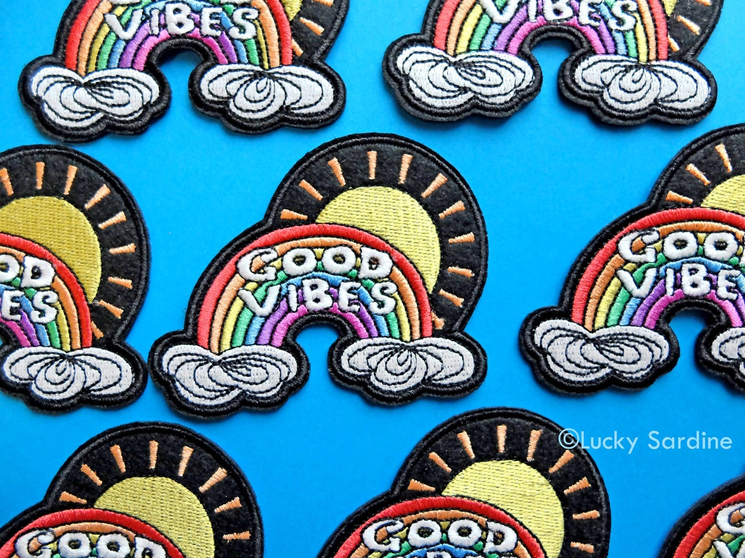 #53  VIBES, Sunshine Rainbow Embroidered Patch