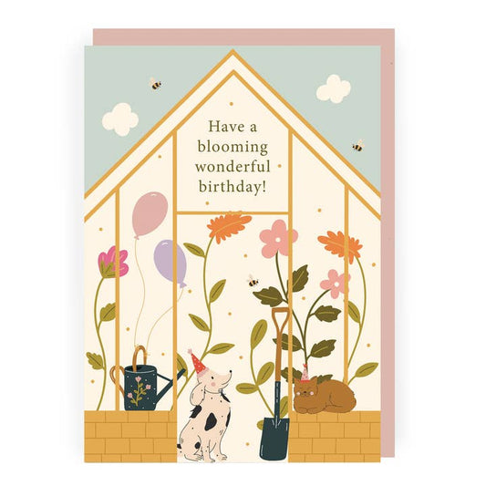 Blooming Wonderful Greenhouse Birthday Card for Gardeners