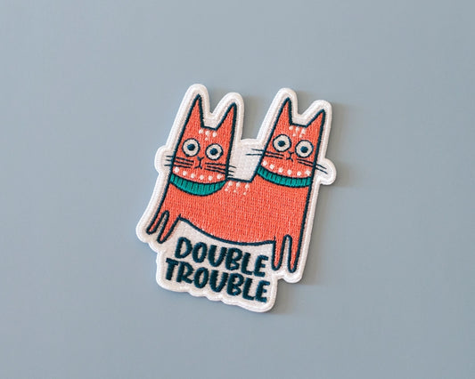 #135 Double Trouble Cat Iron-On Patch