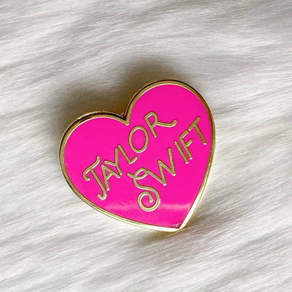 @63 Taylor Swift Pink Heart Enamel Pin