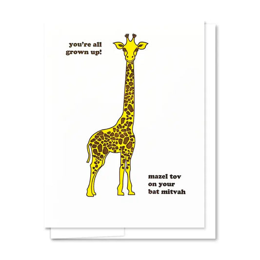 Bat Mitzvah Giraffe Letterpress Card