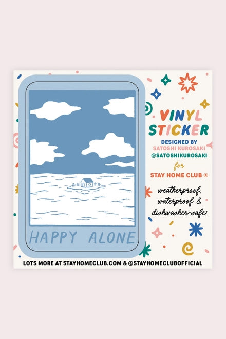 S79 Happy Alone (Blue Skies) Vinyl Sticker