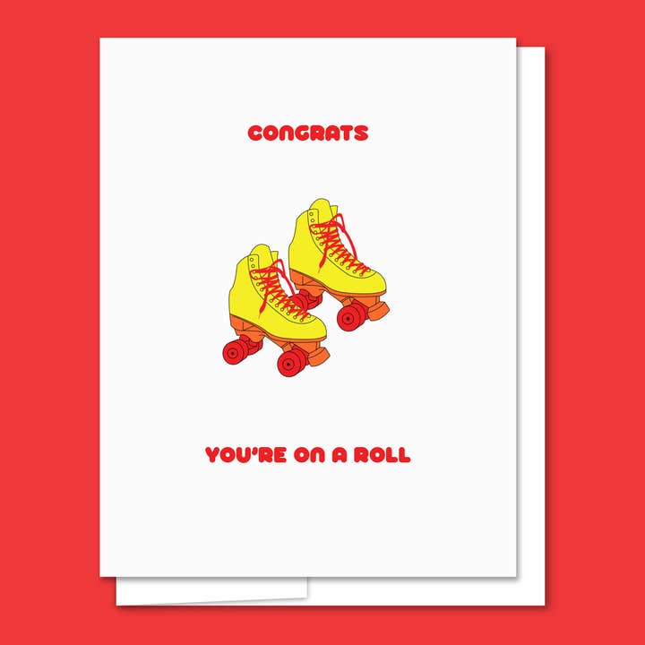 Roller Skate Letterpress Card