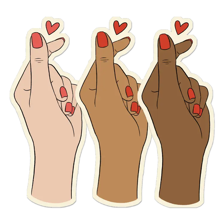 Finger Hearts Sticker