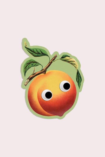 S112 Googly Peach Vinyl Sticker