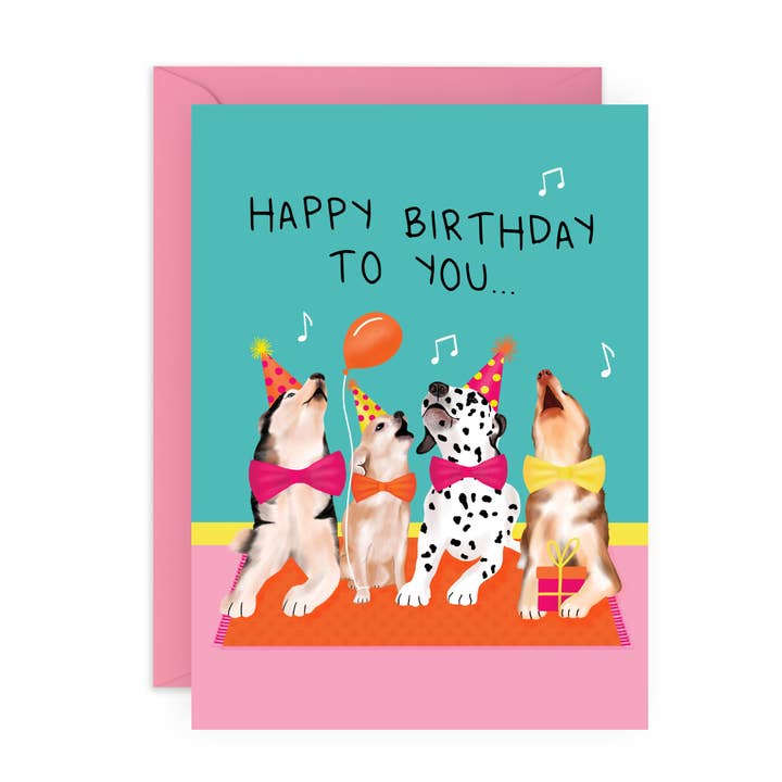 Singing Dogs Cute Birthday Card