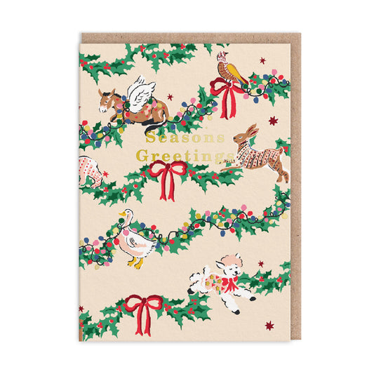 Seasons Greetings Festive Animals Card