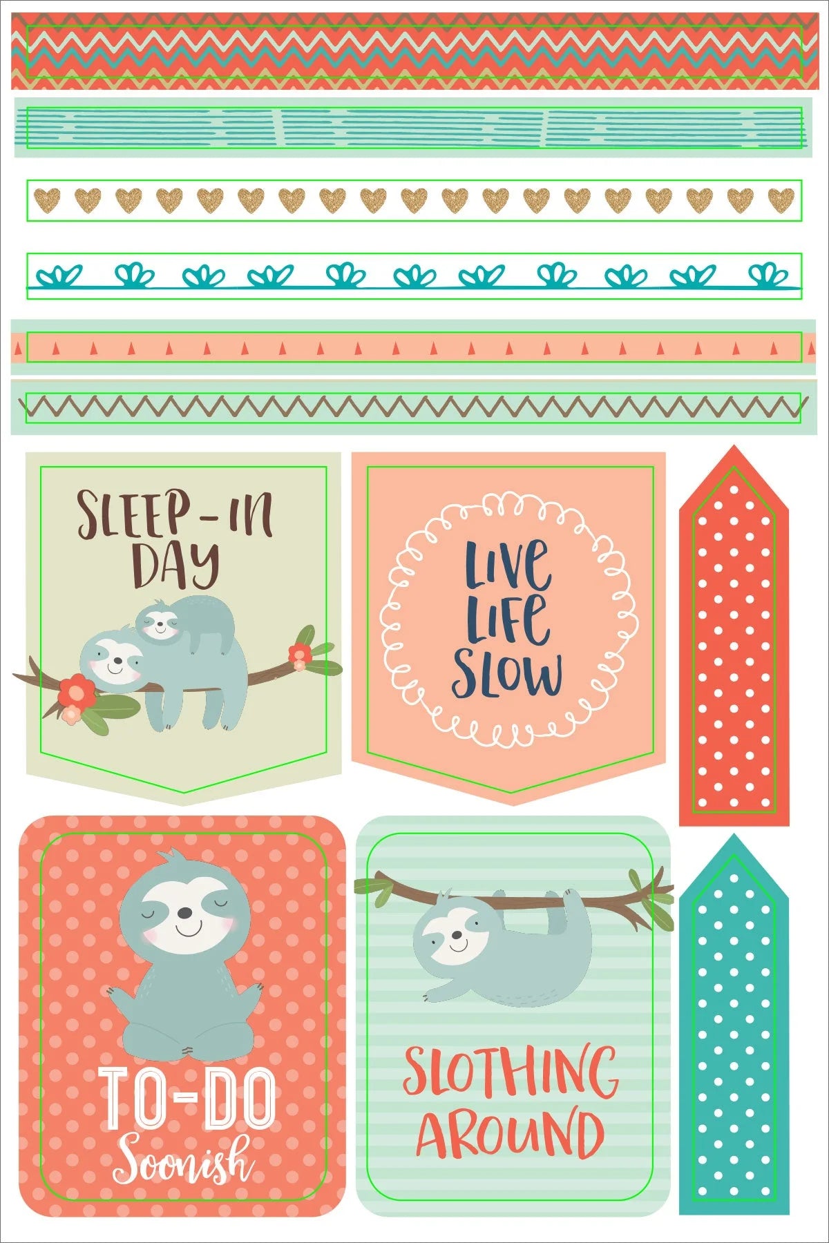 Essentials Sloth Planner Stickers