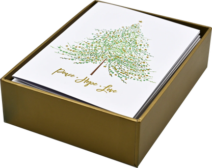 Tree Of Festive Wishes Holiday Half Boxed Cards