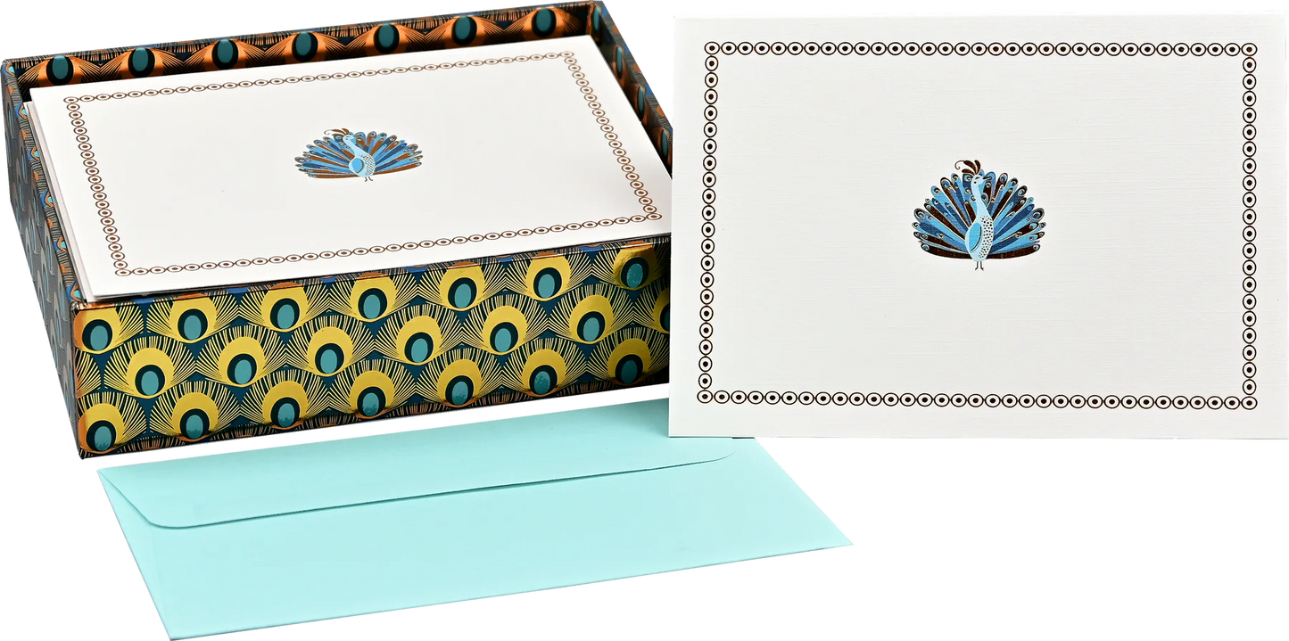 Peacock Blank Boxed Cards