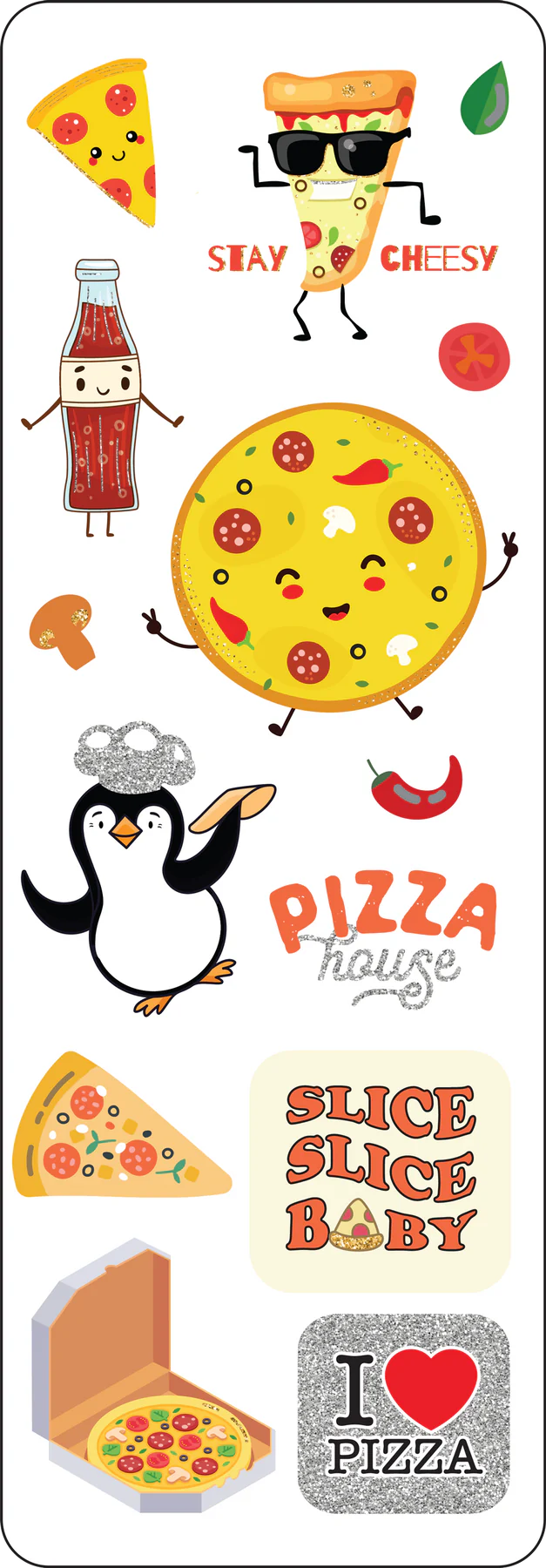 Pizza Party Sticker Set