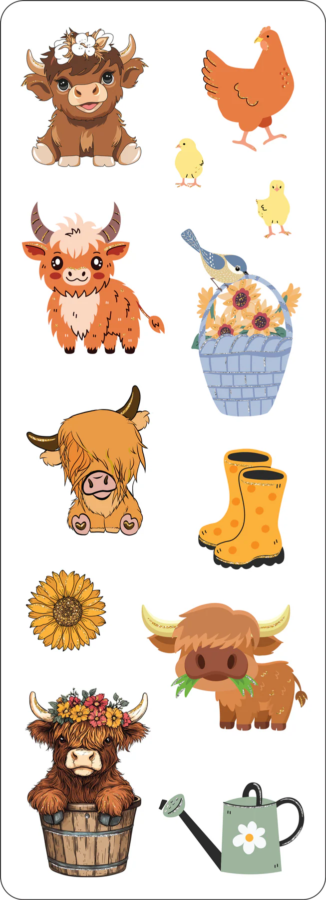 Highland Cows Sticker Set