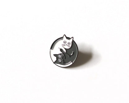 @81 Yin Yang Cats funny cute Enamel Pin