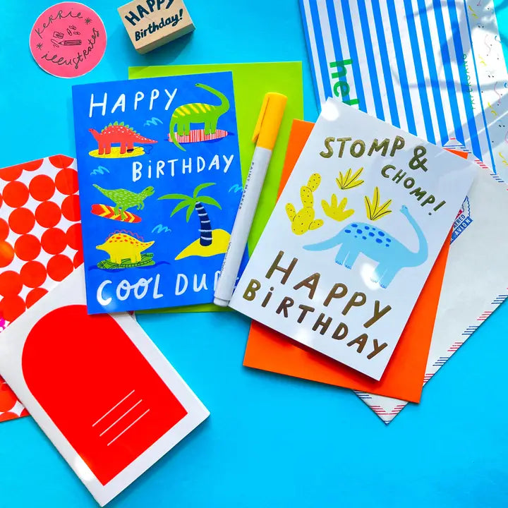Happy Birthday Cool Dude Dinosaur Greeting Card