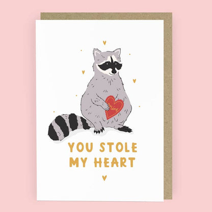 You Stole My Heart Raccoon Card