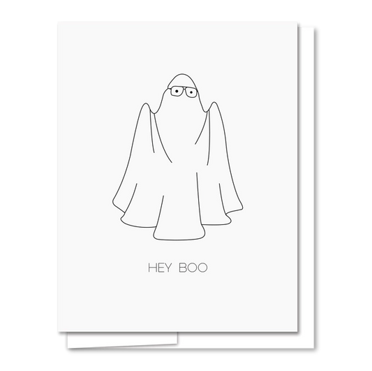 Hey Boo Letterpress Card