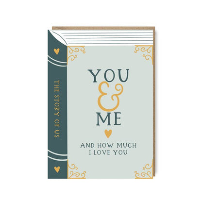 You and Me Book Anniversary Love Card