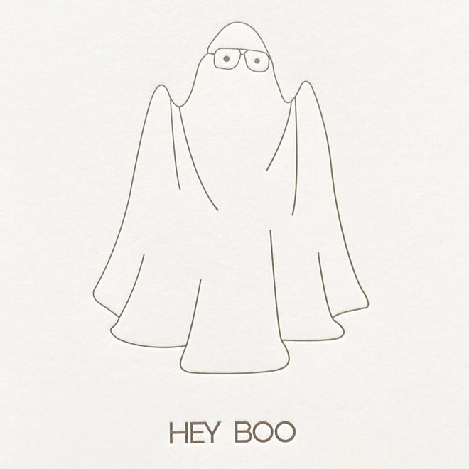 Hey Boo Letterpress Card