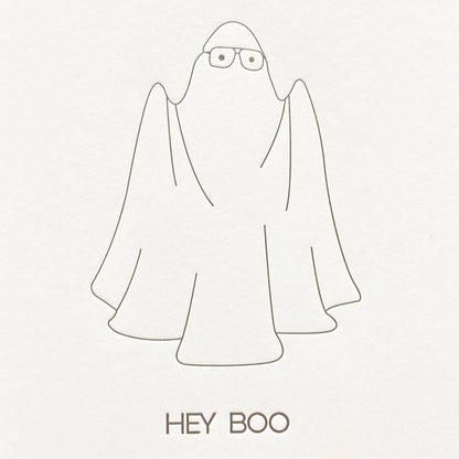 Hey Boo Letterpress Card